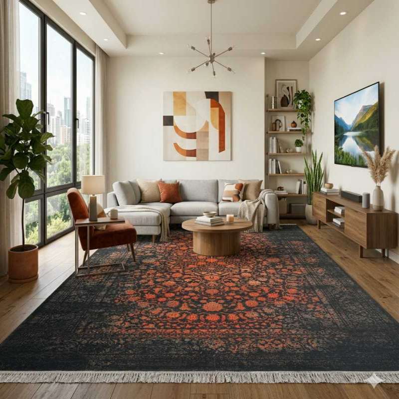 Premium 1.5 Million Points Wilton Carpet: Eurasian & Persian Style Living Room Rug