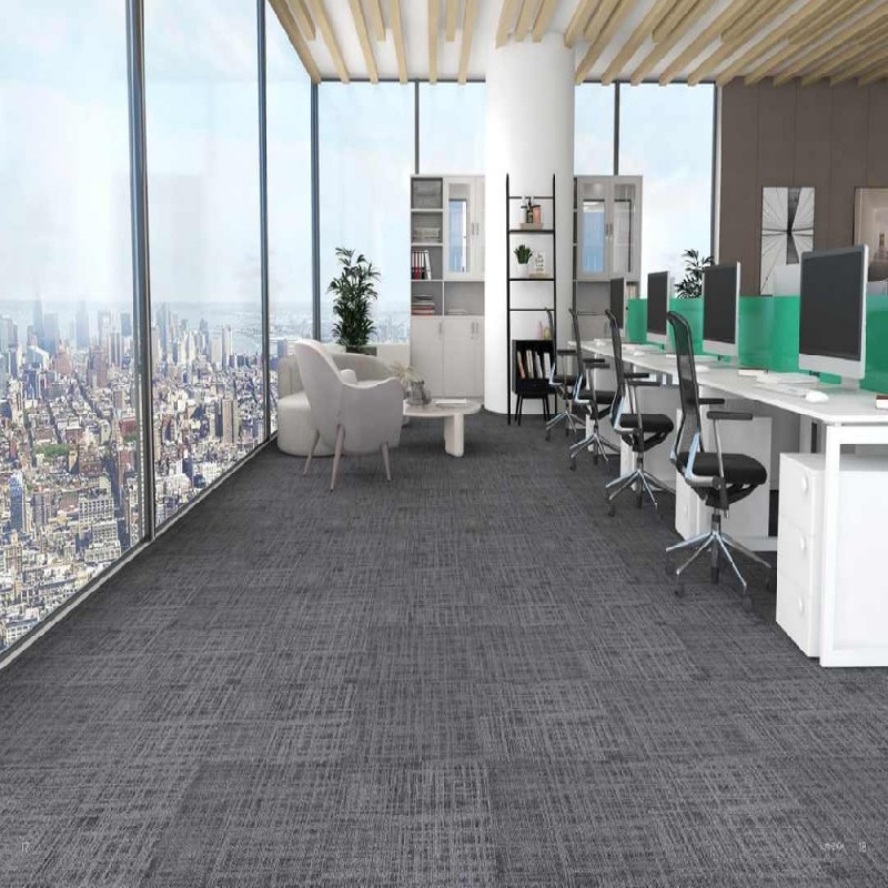 Glass fiber-reinforced POE-backed carpet tile